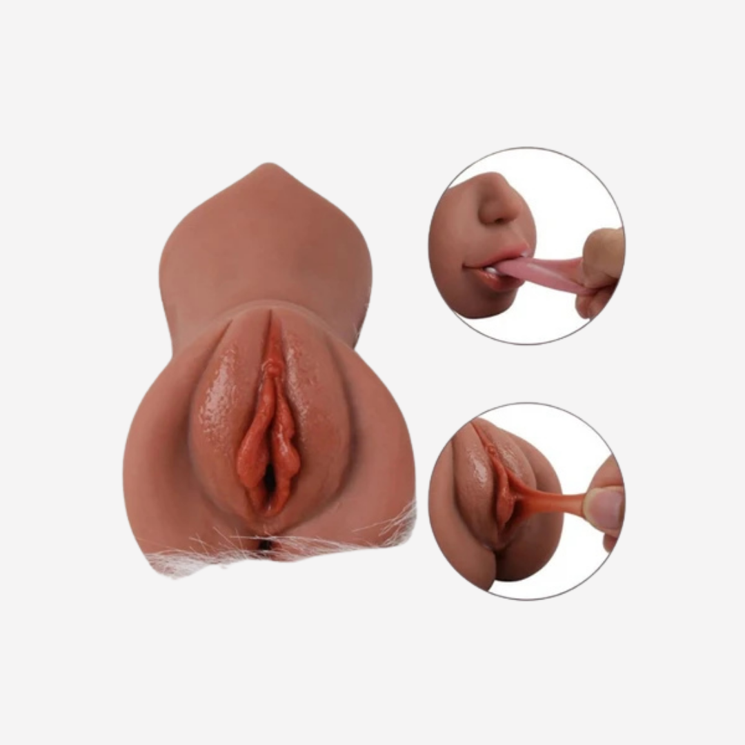 Oral ve Vajinal Girişli 20 cm Mastürbatör