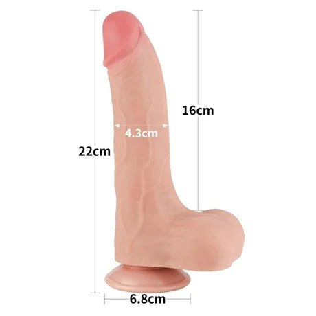 Çift Katmanlı 16cm Pink Gerçekçi Dildo